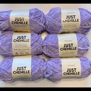 6 Skeins Premier Yarn chenille lavender